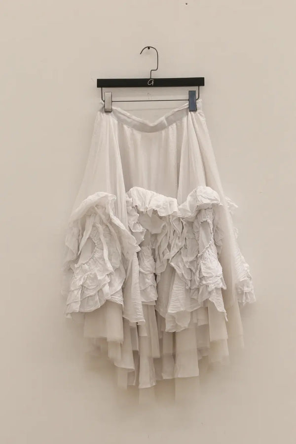 marc le bihan silk tulle floral skirt collection France MLB-2597-E21-ZHENZHU 2597-E21 PERLE Pearl